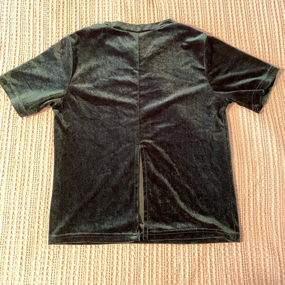 Green Velvet Mock Neck - Picture 5 of 6